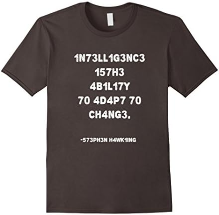Mens Intelligence T Shirt - Funny Hidden Message Shirt Medium Asphalt