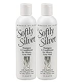 Miracle of Aloe, Softly Silver Shampoo/Conditioner for Silvery, Gray Hair 8 ounce tube, 2- Pack with 20% UltraAloe