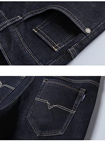 Olmecs Jeans Homme Droite Lâche Grande Taille Business Stretch Pantalon Décontracté Noir 34