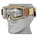 Lancer Tactical AERO Airsoft Tactical Safety Goggles -3mm Dual Pane Lens, Anti-Fog Glasses for Hunting and Cycling-One Len (Tan/Clear)