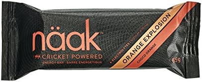 Naak Energy Bars, Choco Orange, Cricket Protein Powder (12 Pack) (Orange Explosion)