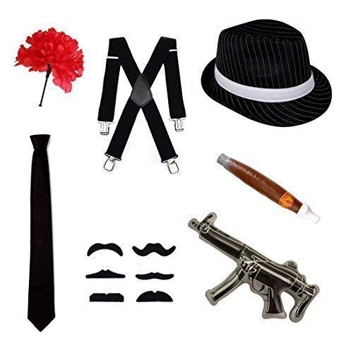 Robelli Assorted Adults/Teenager Fancy Dress Costumes (Black Gangster)