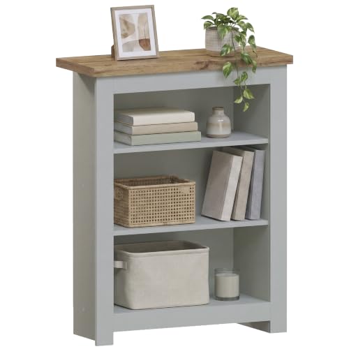 Vida Designs Arlington Bookcase Modern Display Shelves Storage MDF Furniture Grey (3 Tier)