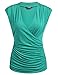 Zeagoo Women's Ruched Cross-front V Neck Sleeveless Side Stretch Slim Blouse