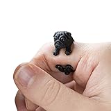 ClothingLoves Women's Cute Pug Burnished Adjustable Wrap Ring