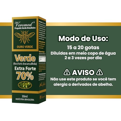 Kit 3x Extrato Própolis Verde Brasileiro Extra Forte 70% Veromed 30ml