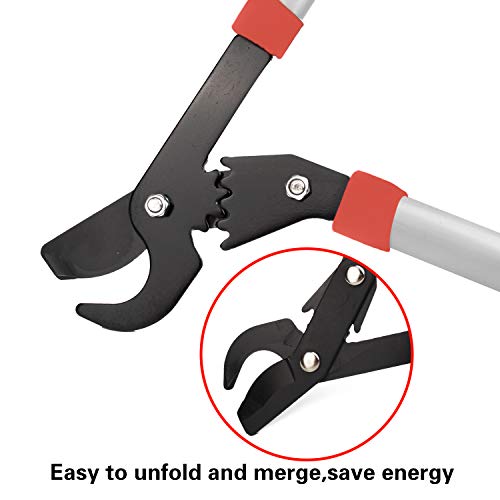 EONLION Lopper Shears, Professional Compound Action Bypass Lopper, Tree Trimmers Secateurs, 27-Inch Length with 20-Inch Handle Shock Absorbing Effort-Saving Garden Lopper, Pruning Tool - Thumbnail 4