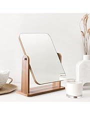 Makeup Mirror,Desktop Vanity Mirror Table Mirror,Stand Shaving Mirror,Square Mirror Port for Bedroom,Living Room & Minimal Spaces