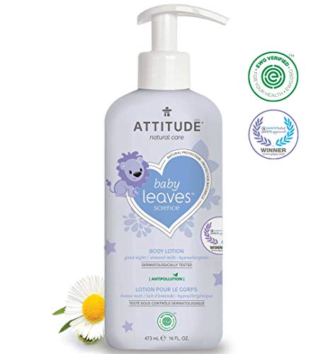 ATTITUDE Baby Leaves, Hypoallergenic Body Lotion, Almond Milk, 16 Fluid Ounce