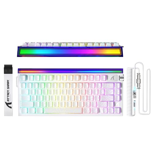 ATTACK SHARK R85 HE Wired Magnetic 75% Gaming Keyboard, 8KHz Polling Rate, 0.005mm Fast Activation RT, 256K Scanning, Hot-Swap Customizable, for PC/Win/Mac, White Outline