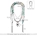LERDU Gift Idea Green Flower Pattern Skinny Scarf Necklace for Women Long Heart Pendant jewelry Accessories Ladies