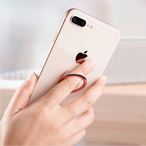 World's Slimmest Phone Ring Holder,Attom Tech Ultra Thin Cell Phone Ring Stand Magnetic Car Mount Hook Matte Center Compatible for iPhone X 8 7 Plus 6S 6 5s 5 SE,Galaxy S8 S7 S6 Edge,Note (Rose Gold) - Thumbnail 6