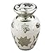 Small Keepsake Urn for Human Ashes, Funeral Cremation Urns Adult Box - Fits a Small Amount of Cremated Remains - Burial at Home or Office Decor ( White Rose, Brass Mini Urn
