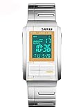 Unisex Digital Watch Futurist Metal Waterproof Chronograp Watch White 1173