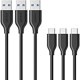 [3 Pack] Anker Powerline USB-C to USB 3.0 Cable (3ft) with 56k Ohm Pull-up Resistor for Samsung Galaxy Note 8, S8, S8+, S9, MacBook, Sony XZ, LG V20 G5 G6, HTC 10, Xiaomi 5 and More (Black)