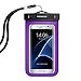 MoKo Waterproof Phone Pouch Holder, Underwater Cellphone Case Dry Bag with Lanyard Armband Compatible with iPhone 16 15 14 13 12 11 Pro Max X/Xr/Xs Max/SE 3, Samsung S24/S23/S21/S20/S10/S9, Purple