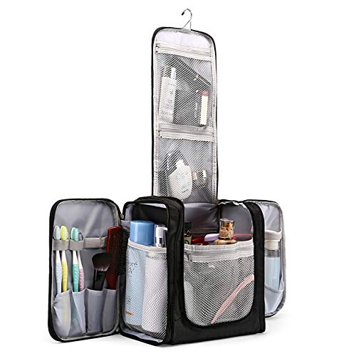 Large Hanging Travel Toiletry Bag for Men and Women Waterproof Makeup Organizer Bag wash bag Shaving Kit Cosmetic Bag for Accessories, Shampoo,Bathroom Shower, Personal Items Black 7 Large Hanging Travel Toiletry Bag for Men and Women Waterproof Makeup Organizer Bag wash bag Shaving Kit Cosmetic Bag for Accessories, Shampoo,Bathroom Shower, Personal Items Black