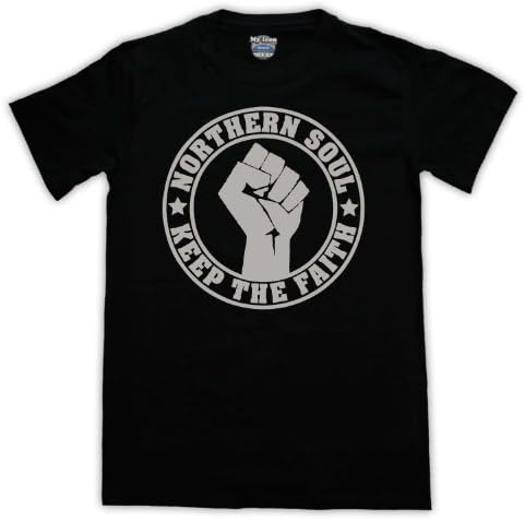 My Icon Men's Northern Soul Keep The Faith T-Shirt, Black, 3XL
