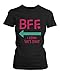 365 In Love Funny Best Friend Shirts - Crazy BFF Matching Black Cotton T-Shirts (Left- M/Right- M)