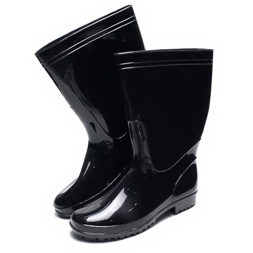 JOMIX Botas de Agua para Hombre Caña Media PVC Goma Botines de Lluvia Impermeable Antideslizante Ligeras Cómodas para Jardín Trabajo Pesca Acampada