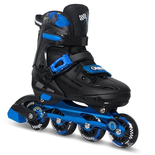 Nattork Inline Skates für Kinder und Erwachsene, 4 Größen Verstellbar Kinder Inliner, Renndesign Inline Skates für Damen Herren (Blau, M(32-36))