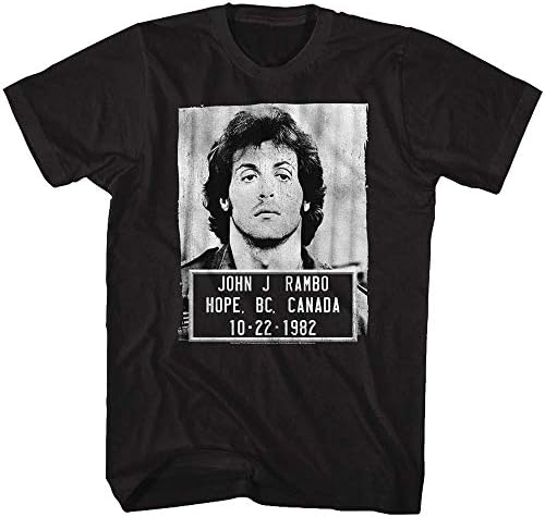 popularshop Rambo Film Series John J. Rambo Canada 1982 Mugshot Black Adult T-Shirt Tee