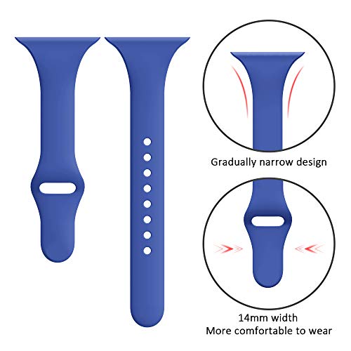 SWEES Sport Silicone Band Compatible Apple Watch 38mm 40mm, Soft Silicone Slim Thin Narrow Small Replacement Strap for iWatch Series 4, Series 3, Series 2, Series 1, Sport & Edition Women, Delft Blue
