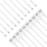 Charging Cable, Luyishi 10 Pack 10FT / 3M Phone Charger Cords Fast Charging Syncing USB Cables Data Lines Powerline Compatible High Speed Durable Extra Long White