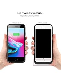 Funda de batería para iPhone 8 7 actualizada, 6000 mAh, portátil, recargable, para iPhone 7, paquete de batería extendida para iPhone 8, funda protectora de cargador, funda de copia de seguridad, 4,7 pulgadas, color negro