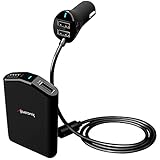 Car Charger, Alpatronix CX100 9.6A 4 Port Rapid USB Charging Cigarette Lighter Socket Adapter w/Smart Identification for iPhone, iPads, Android, Samsung, Tablets, Other Mobile Phone Devices - Black