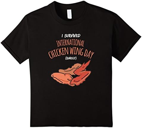 unisex-child July Holidays: I Barely Survived Chicken Wing Day 6 Black