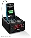 RCA Dual Alarm Clock iPod Charging Station with Digital FM Radio Tuner, Large LED Display, Flexible 30-pin iPod Docking Connector, Sleep Timer, Two Speaker Stereo Sound and a Built-In 3.5mm Auxiliary Cable to Connect and Play your iPod, iPhone and iPad