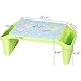 NNEWVANTE Lap Desk for Kids with Storage Portable Children's Table for Homework or Reading Breakfast Bed Tray Child Art Plastic Stackable Table, Pack of 2 : Blue and Light Green …
