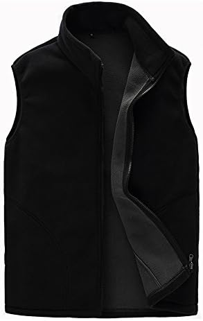 BOSOZOKU Mens Thermal Fleece Vest, Full Zip Gilet Sleeveless Casual Bodywarmer Waistcoat Outdoor Fleece Jacket