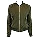 Simplee Apparel Women's Padded Zipper Biker Bomber Down Jacket Coat, Army Green, Asia L, US 8-10