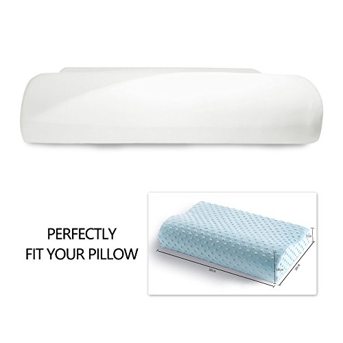 THXSILK 19 Momme Mulberry Silk Pillowcase for Contour Memory Foam Pillow Latex Pillow Cover Cervical Pillow Case, Hypoallergenic Washable (Natural White, 50x30x10/7 CM)