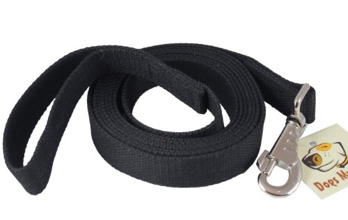 Dog Leash 1" Wide Cotton Web 10 Feet Long for Training Swivel Locking Snap, Pitt Bull, Cane Corso