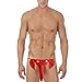 Rukisac Sexy Thong Men Elephant Underwear T-Back G-String Pants Christmas Gag Gift Funny(Red)