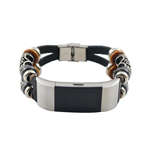  Ninasill  Watch Strap, Hot Sale ! Replacement Leather Wristband Watch Band Strap Bracelet For Fitbit Charge 2 (Black)