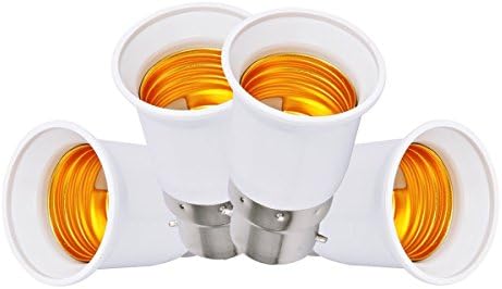 4 PACK B22 to E26 / E27 LED Socket Lamp Holder Fireproof E26 / E27 Converter
