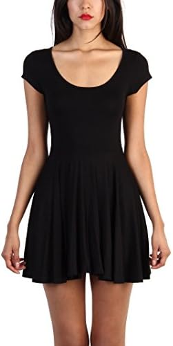 Love Melrose Womens Casual Short Sleeve and Flare Rayon Skater Dress