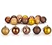 SANNO 25ct Glitter Christmas Balls, Brown Baubles Xmas Gold Shiny Matte Glitter Decorative Hanging Ornament Christmas Seasonal Decorations Ideal for Xmas, Holiday and Party Widgets, 60mm/2.36