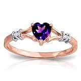 0.47 Carat 14k Solid Rose Gold Ring with Natural