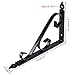 Katouigb 4Pcs Black Steel Shelf Brackets, 10 Inch L-Shaped Shelf Supporter, Heavy Duty Wall Mount with Free Screw Accessories