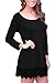 Creti Women's Casual Long Sleeve Lace Stitching Trim T Shirt Tunic Dress, Black, XX-Large