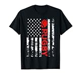 Rugby with Ball Vintage USA American Flag Shirt