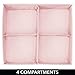 mDesign Soft Fabric Dresser Drawer and Closet Storage Organizer, 4 Section Divided Bin for Child/Kids Room, Nursery, Playroom, Bedroom - Fun Polka Dot Print, 2 Pack - Pink/White