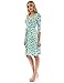 PattyBoutik Women Faux Wrap A Line Dress (Turquoise and White 28 Small)