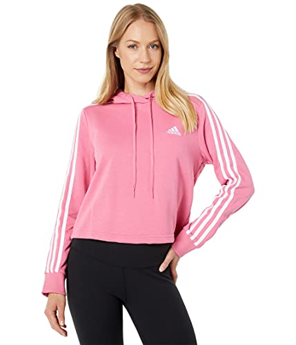 adidas Essentials 3-Stripes Cropped Hoodie - White | adidas US