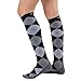 Argyle Compression Socks - Graduated Travel Compression Sock for Men and Women - Use for Running, Nurses, Maternity, Flight